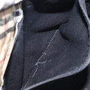 BURBERRY Nova Check Blue Label Hand Bag Nylon Beige Silver Auth BA3308-12