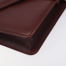 CARTIER Must Line Shoulder Bag Leather Bordeaux Gold Auth BA3311-10