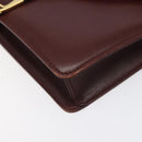 CARTIER Must Line Shoulder Bag Leather Bordeaux Gold Auth BA3311-11