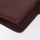 CARTIER Must Line Shoulder Bag Leather Bordeaux Gold Auth BA3311-12