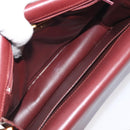 CARTIER Must Line Shoulder Bag Leather Bordeaux Gold Auth BA3311-17