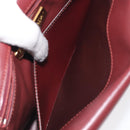 CARTIER Must Line Shoulder Bag Leather Bordeaux Gold Auth BA3311-21