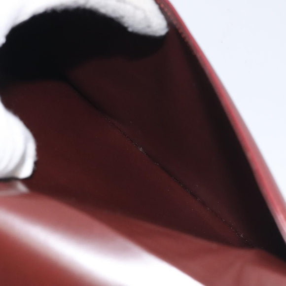 CARTIER Must Line Shoulder Bag Leather Bordeaux Gold Auth BA3311