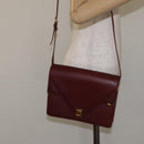 CARTIER Must Line Shoulder Bag Leather Bordeaux Gold Auth BA3311-23