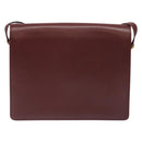 CARTIER Must Line Shoulder Bag Leather Bordeaux Gold Auth BA3311-3