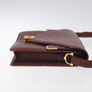 CARTIER Must Line Shoulder Bag Leather Bordeaux Gold Auth BA3311-4