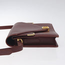 CARTIER Must Line Shoulder Bag Leather Bordeaux Gold Auth BA3311-5