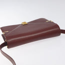 CARTIER Must Line Shoulder Bag Leather Bordeaux Gold Auth BA3311-6