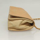 CHANEL Chain Long Wallet Caviar Skin Beige Gold CC Auth BA3314-3