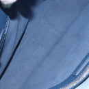 MCM Hand Bag Leather Light Blue Silver Auth BA3318-10