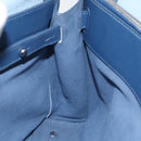 MCM Hand Bag Leather Light Blue Silver Auth BA3318-18
