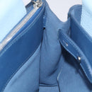 MCM Hand Bag Leather Light Blue Silver Auth BA3318-19
