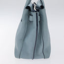 MCM Hand Bag Leather Light Blue Silver Auth BA3318-4