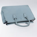 MCM Hand Bag Leather Light Blue Silver Auth BA3318-6