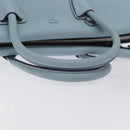 MCM Hand Bag Leather Light Blue Silver Auth BA3318-7