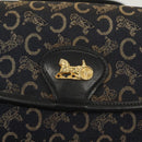 CELINE C Sulky Shoulder Bag Canvas Navy Gold Auth BA3319-17