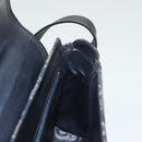 CELINE C Sulky Shoulder Bag Canvas Navy Gold Auth BA3319-19