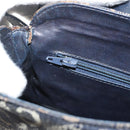 CELINE C Sulky Shoulder Bag Canvas Navy Gold Auth BA3319-21