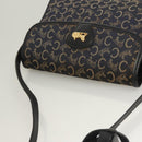 CELINE C Sulky Shoulder Bag Canvas Navy Gold Auth BA3319-6