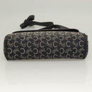 CELINE C Sulky Shoulder Bag Canvas Navy Gold Auth BA3319-5