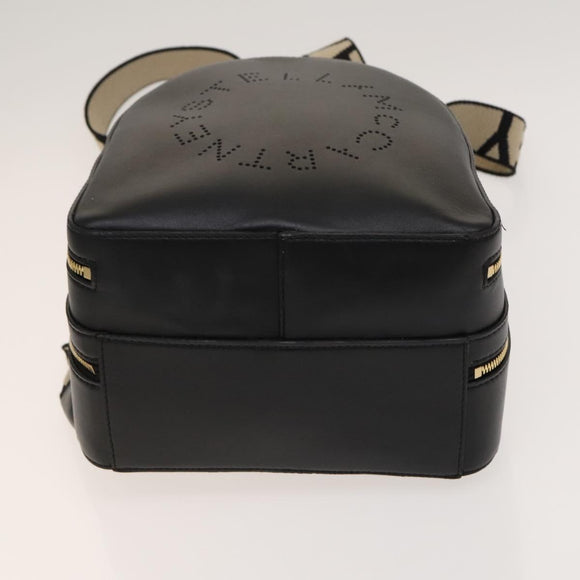 Stella MacCartney Backpack Leather Black Gold 594165 Auth BA3320