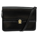Christian Dior Shoulder Bag Leather Black Gold Auth BA3321-1
