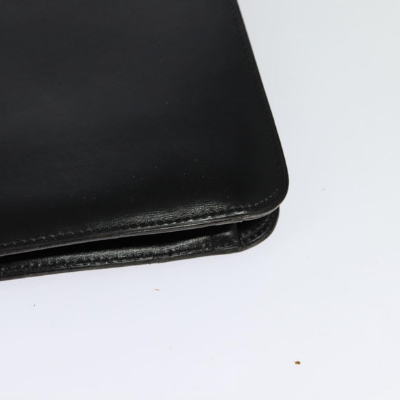 Christian Dior Shoulder Bag Leather Black Gold Auth BA3321