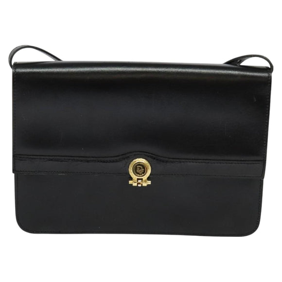 Christian Dior Umhängetasche Leder Schwarz Gold Original BA3321