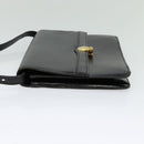 Christian Dior Shoulder Bag Leather Black Gold Auth BA3321-4