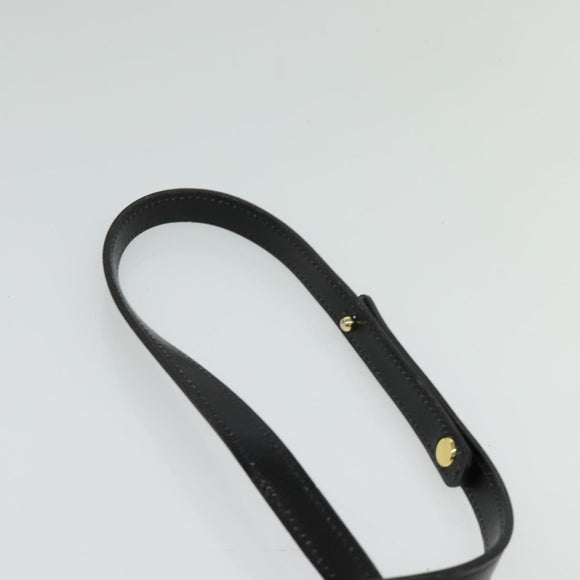 Christian Dior Shoulder Bag Leather Black Gold Auth BA3321