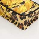 Gianni Versace Shoulder Pouch PVC Leather Yellow Gold Auth BA3323-10