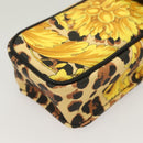 Gianni Versace Shoulder Pouch PVC Leather Yellow Gold Auth BA3323-11