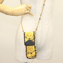 Gianni Versace Shoulder Pouch PVC Leather Yellow Gold Auth BA3323-19