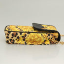 Gianni Versace Shoulder Pouch PVC Leather Yellow Gold Auth BA3323-4