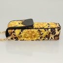 Gianni Versace Shoulder Pouch PVC Leather Yellow Gold Auth BA3323-5