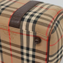 Burberrys Nova Check Boston Bag Canvas Beige Auth BA3332-9