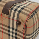 Burberrys Nova Check Boston Bag Canvas Beige Auth BA3332-15