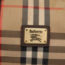 Burberrys Nova Check Boston Bag Canvas Beige Auth BA3332-17