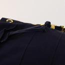 Salvatore Ferragamo Vala Chain Backpack Canvas Navy Gold Auth BA3335-10