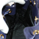 Salvatore Ferragamo Vala Chain Backpack Canvas Navy Gold Auth BA3335-18