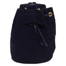 Salvatore Ferragamo Vala Chain Backpack Canvas Navy Gold Auth BA3335-13