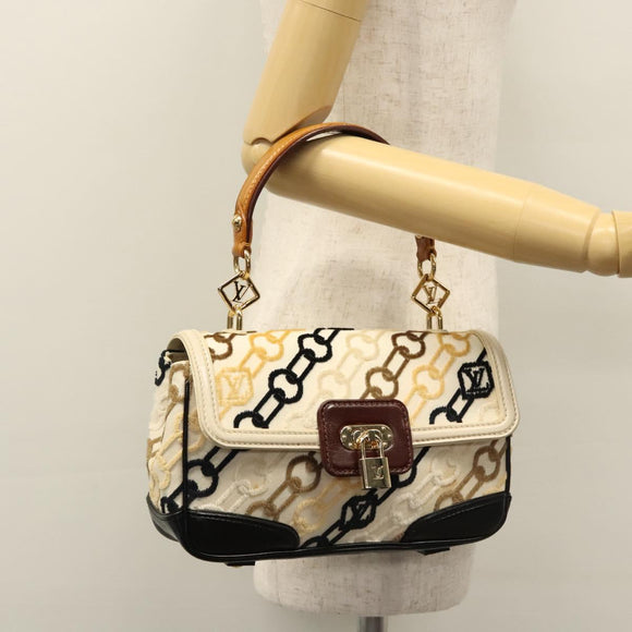 LOUIS VUITTON Monogram Charm Pochette Lover Bag Ivory M95194 LV Auth BA333SAV