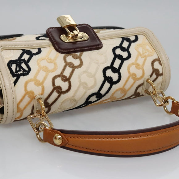 LOUIS VUITTON Monogram Charm Pochette Lover Bag Ivory M95194 LV Auth BA333SAV