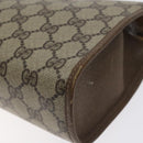 GUCCI GG Supreme Web Sherry Line Clutch Bag PVC Beige Gold 89 01 030 Auth BA3345-15