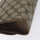 GUCCI GG Supreme Web Sherry Line Clutch Bag PVC Beige Gold 89 01 030 Auth BA3345-16