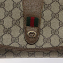 GUCCI GG Supreme Web Sherry Line Clutch Bag PVC Beige Gold 89 01 030 Auth BA3345-8