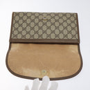 GUCCI GG Supreme Web Sherry Line Clutch Bag PVC Beige Gold 89 01 030 Auth BA3345-9
