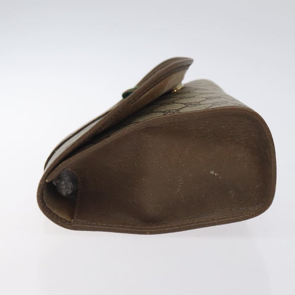 GUCCI GG Supreme Web Sherry Line Clutch Bag PVC Beige Gold 89 01 030 Auth BA3345