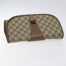 GUCCI GG Supreme Web Sherry Line Clutch Bag PVC Beige Gold 89 01 030 Auth BA3345-5
