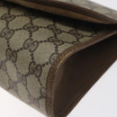 GUCCI GG Supreme Web Sherry Line Clutch Bag PVC Beige Gold 89 01 030 Auth BA3345-7